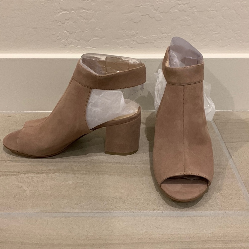 Tan Suede Nine West Block Heels